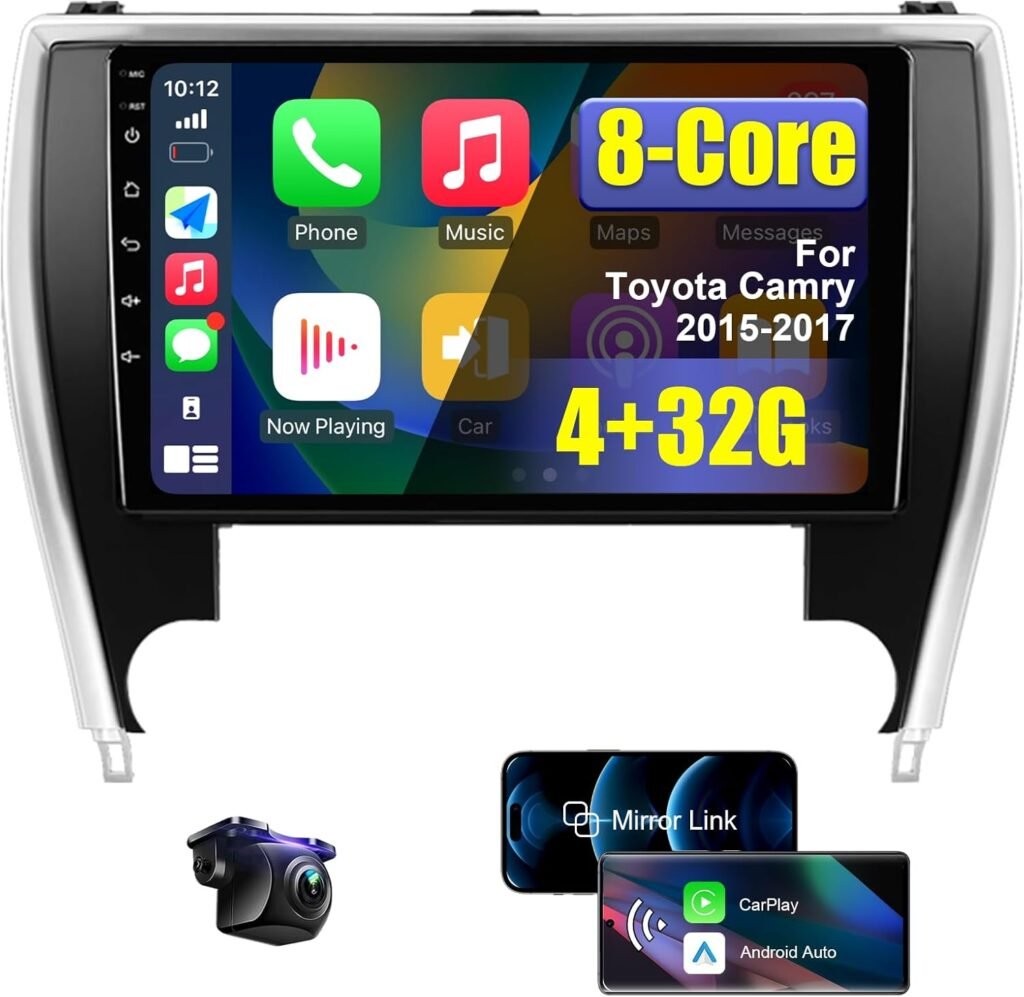 Pantalla Android 10.1 pulgadas para Toyota Camry 2015-2017 con CarPlay y cámara 🚗📱