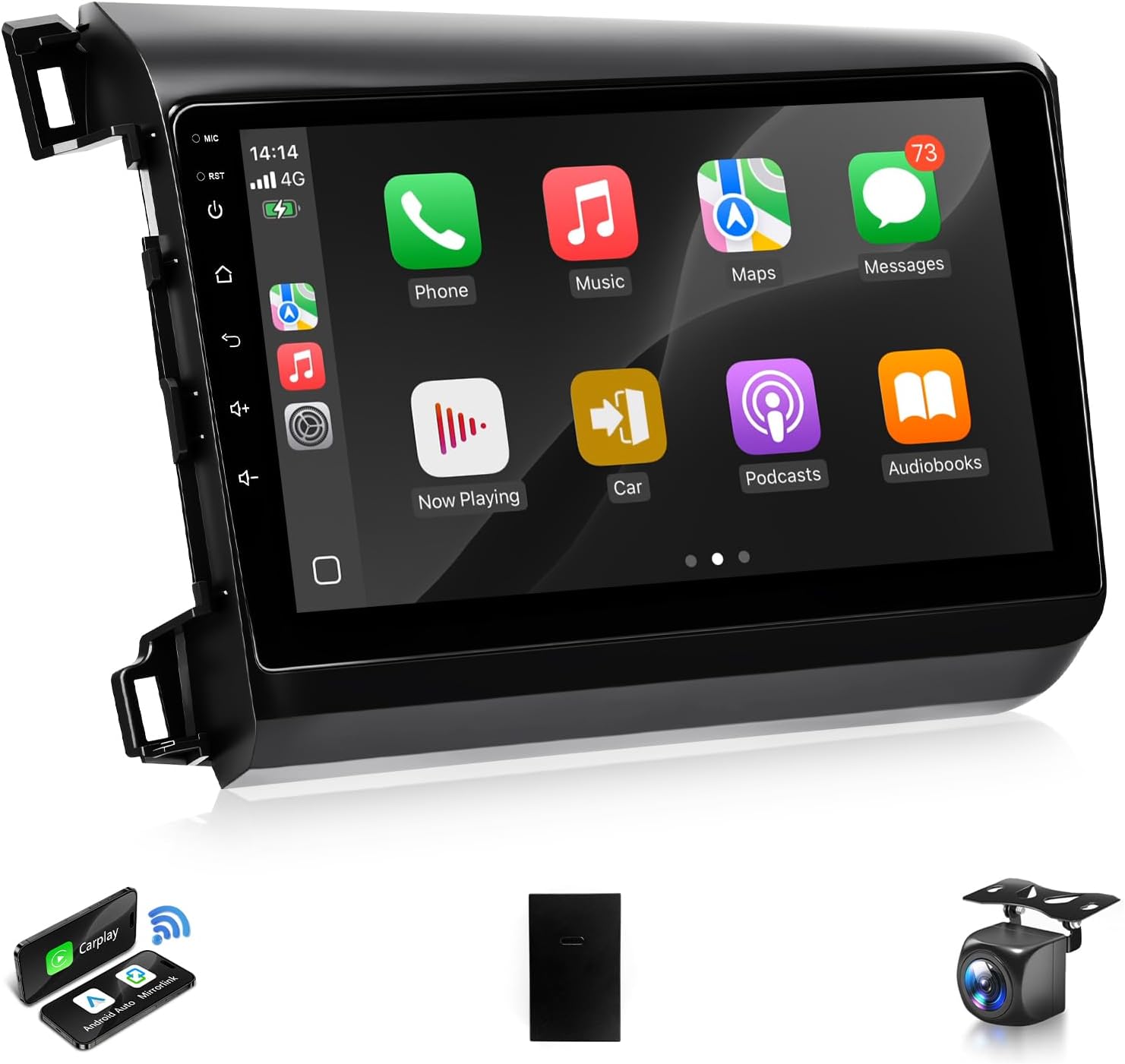 Pantalla CarPlay para Honda Civic 2012-2015 🚗📱 9" con cámara incluida