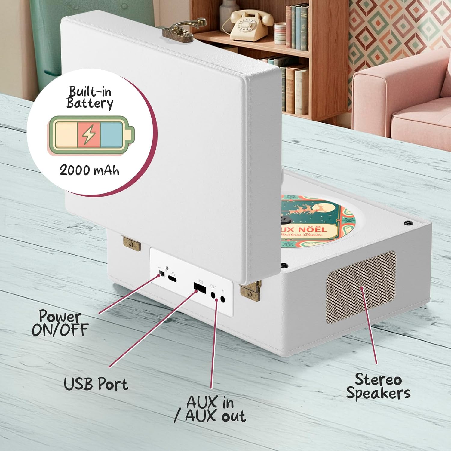 Reproductor de CD Retro KLIM con Bluetooth y Batería Recargable 🎶 - Imagen 2