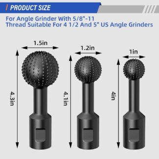 Set de 3 Brocas Esféricas para Amoladora 🔩 5/8''-11 Hilo Universal para Tallado y Pulido de Madera