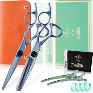 Set de Tijeras Profesionales de Peluquería Fengliren Azul 17 cm