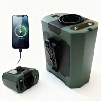 Ventilador portátil de cintura con pantalla táctil, linterna y banco de poder 🔋🌀