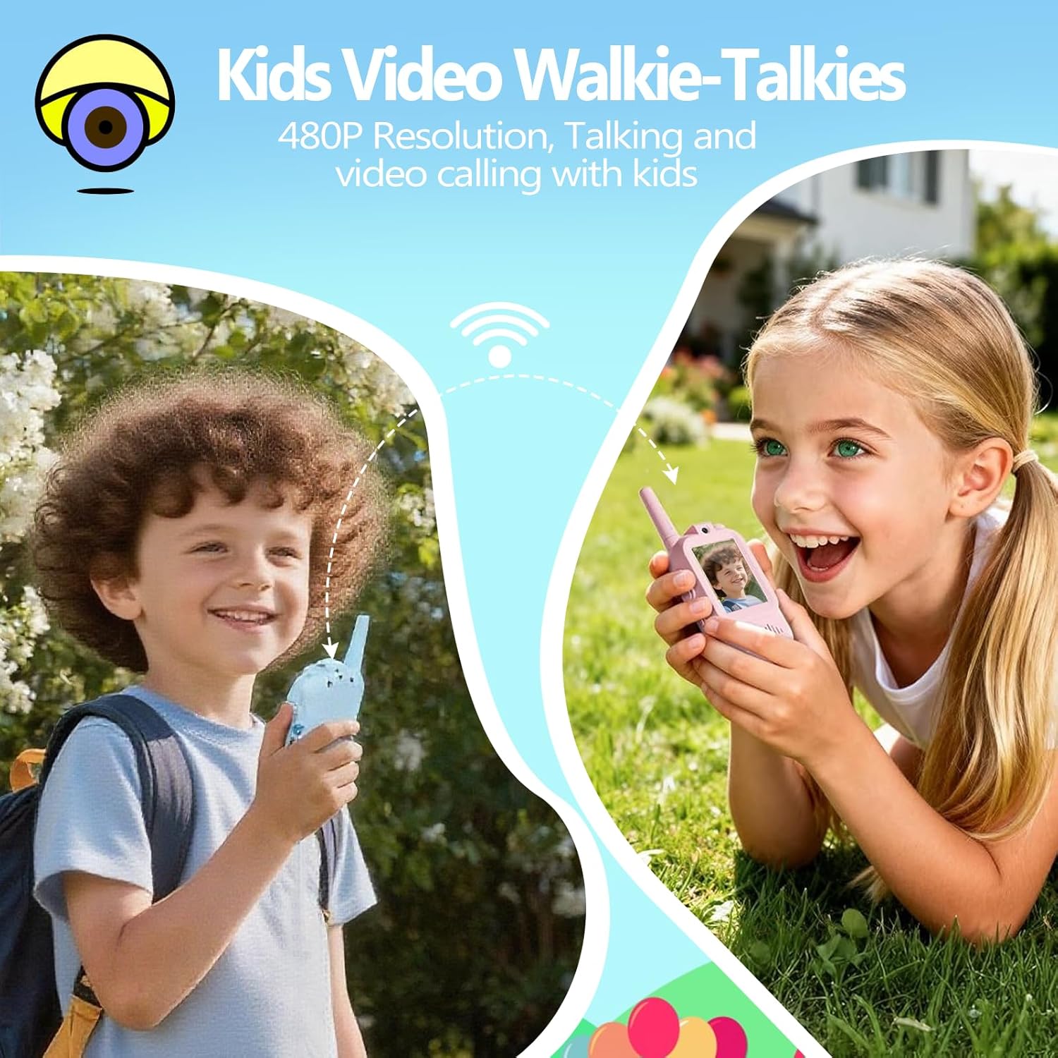 Walkie Talkies con Video para Niños Recargables 2 Pack Azul/Rosa 🎥📡 - Imagen 6