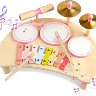Batería musical Montessori de madera con xilófono para niños 🎼🥁