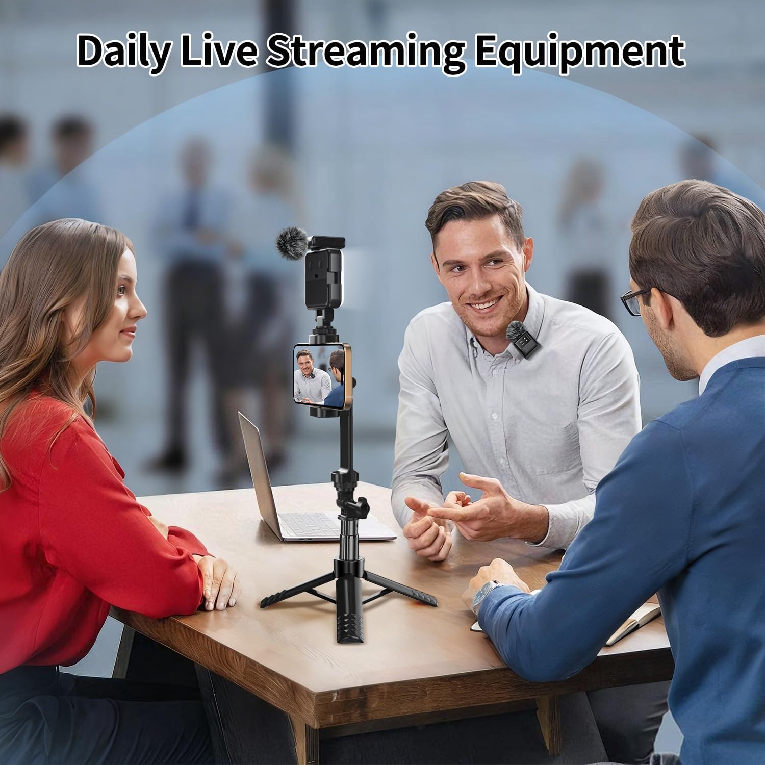 Kit de Vlogging para iPhone y Android con micrófono, luz y trípode 📸🎤 - Imagen 3