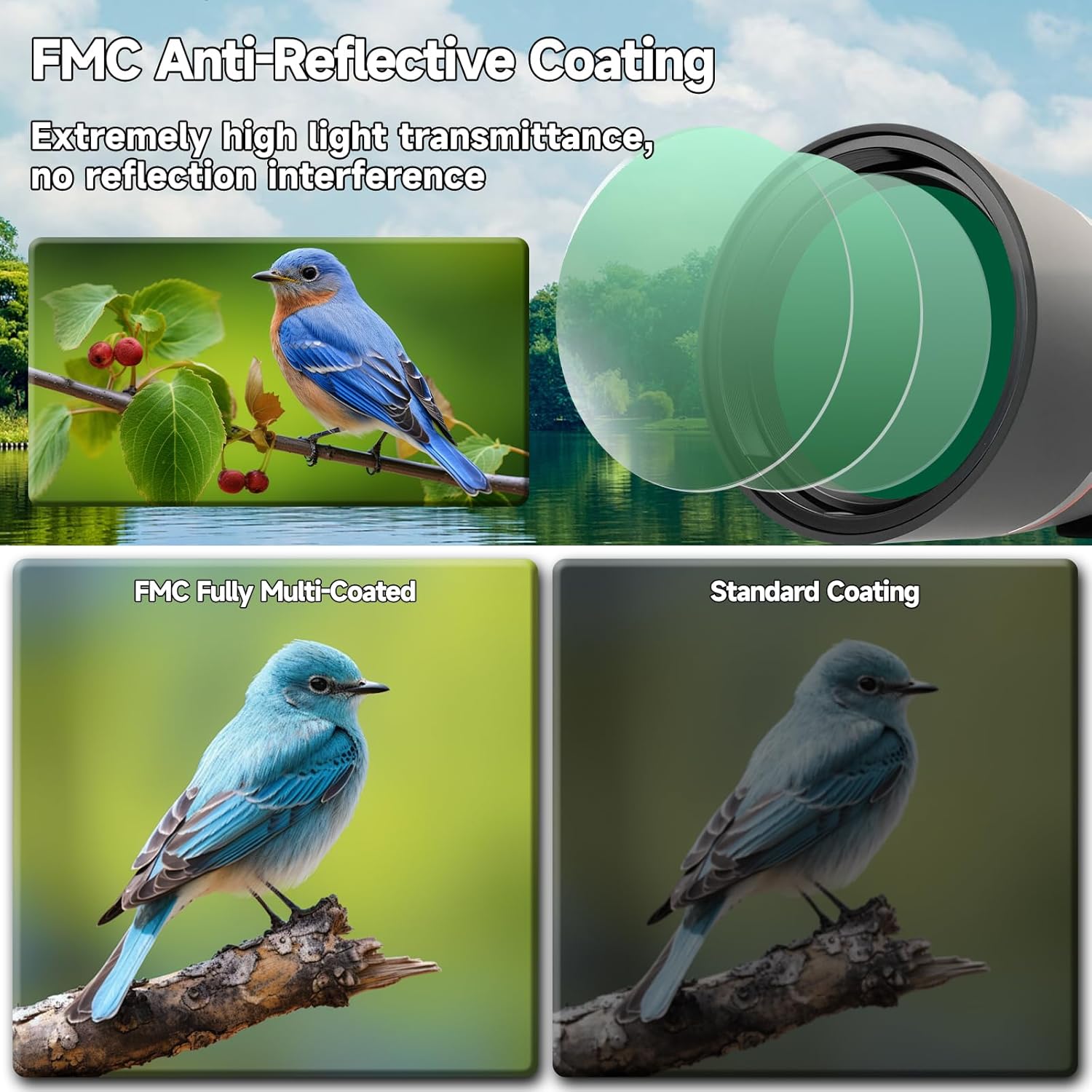 Telescopio terrestre 20-60x80mm con trípode, funda y adaptador para celular 🔭📱 - Imagen 4