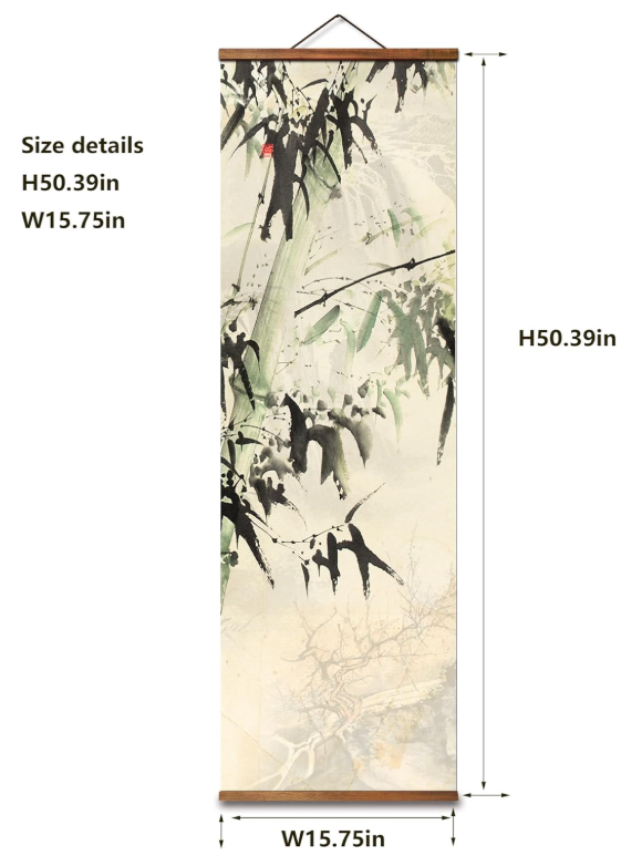 Lienzos Colgantes en Estilo Chino – Set de 4 Lienzos con Grullas y Bambú 🎋🖌️🎨🖼️ - Imagen 2