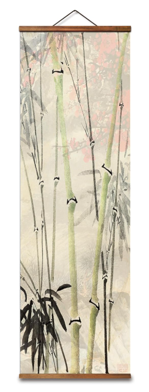 Lienzos Colgantes en Estilo Chino – Set de 4 Lienzos con Grullas y Bambú 🎋🖌️🎨🖼️ - Imagen 5