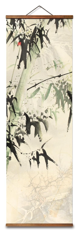 Lienzos Colgantes en Estilo Chino – Set de 4 Lienzos con Grullas y Bambú 🎋🖌️🎨🖼️ - Imagen 7