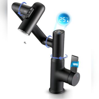 Grifo Inteligente de Lavamanos con Altura Ajustable y Pantalla Digital LED 🌡️🚿