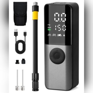Inflador Eléctrico Portátil para Bicicleta 150 PSI con Manómetro Digital 🚲⚡️