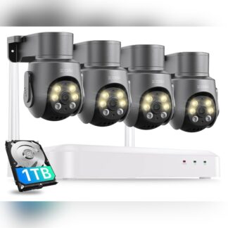 Sistema de Cámaras de Seguridad Wi-Fi 6 de 8 Canales y 5MP con NVR 4K y Disco Duro de 1TB 📹✨