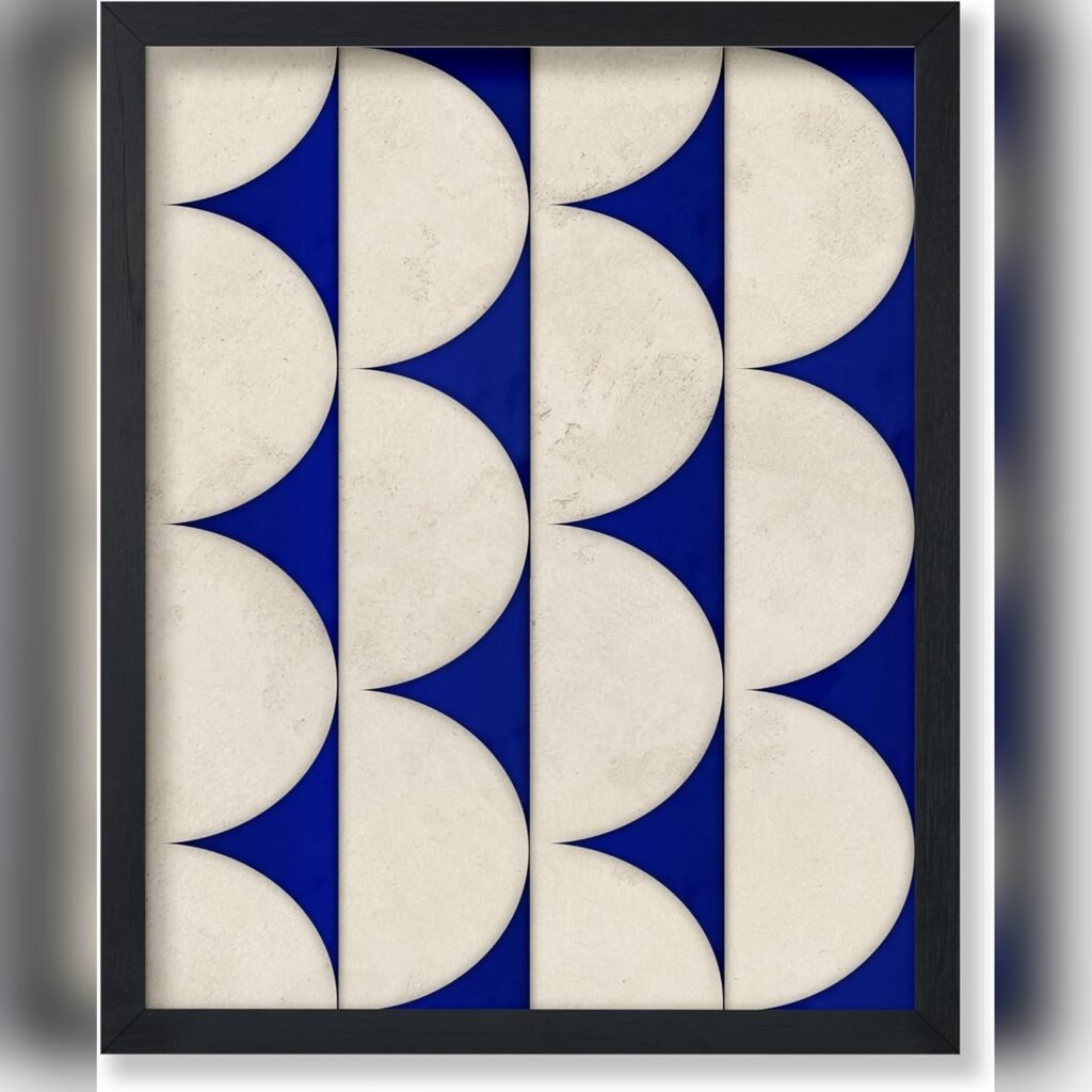 Póster Tile Pattern Geométrico Azul Cobalto 8x10 Estilo Mid Century Modern 🟦🎨