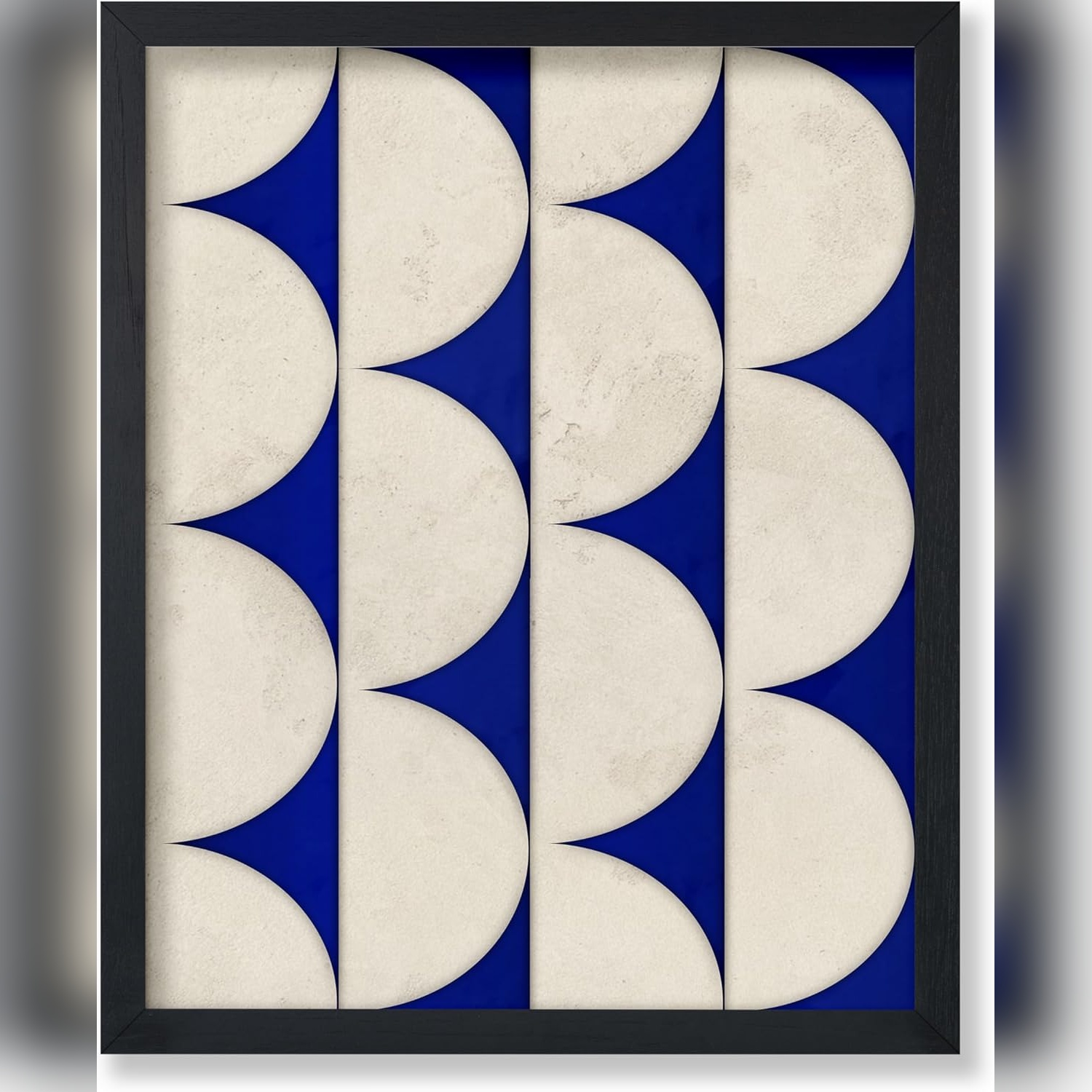 Póster Tile Pattern Geométrico Azul Cobalto 8x10 Estilo Mid Century Modern 🟦🎨