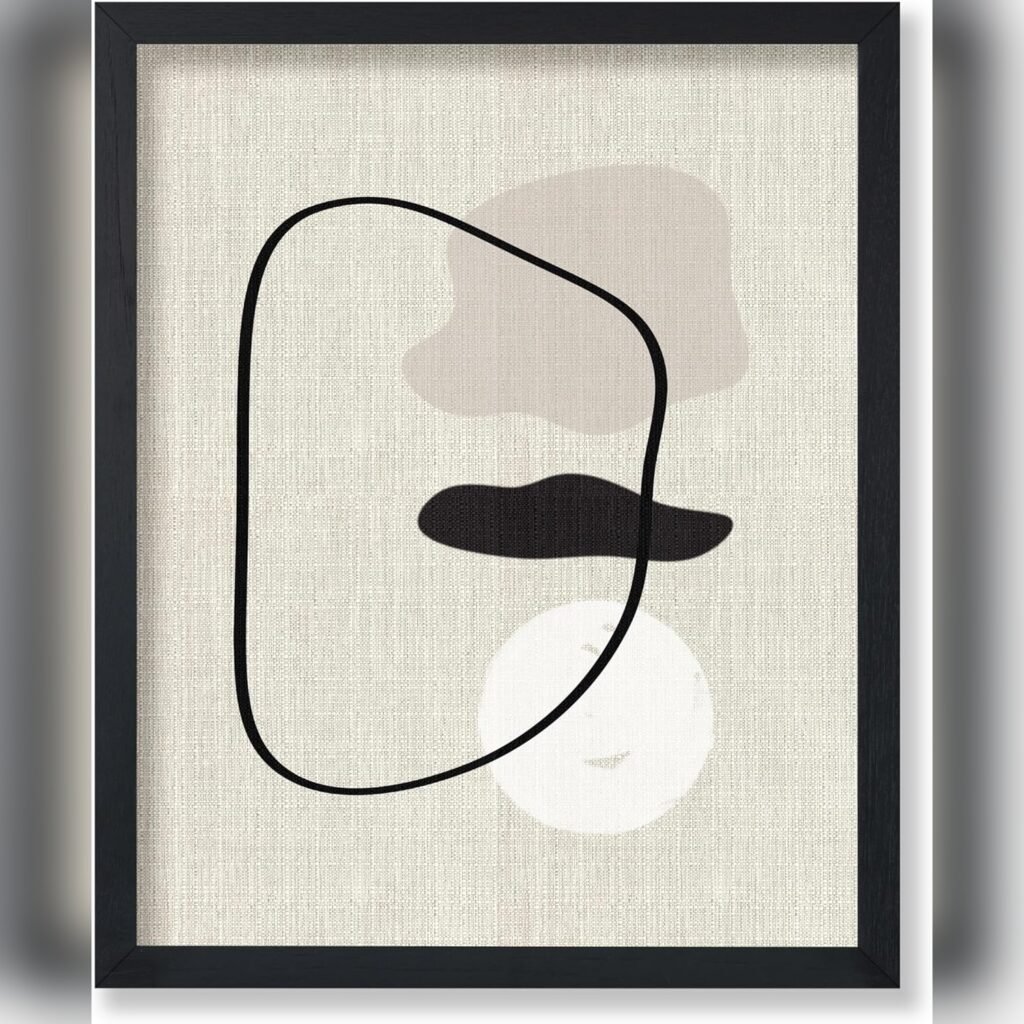 Póster Shapes on Linen Abstracto 8x10 Estilo Boho Chic y Mid Century Modern 🪵🎨