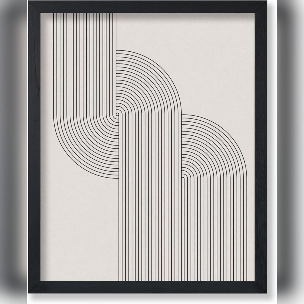 Póster Geométrico Line Art 8x10 Estilo Abstracto Mid Century Modern 📐🖼️