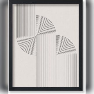 Póster Geométrico Line Art 8x10 Estilo Abstracto Mid Century Modern 📐🖼️