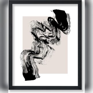 Póster Abstracto Brush Waves 8x10 sin Marco – Decoración Minimalista y Moderna para Sala o Dormitorio 🖼️✨