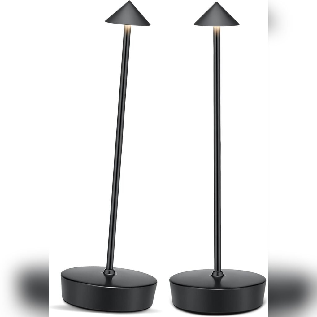 Lámparas de mesa recargables - 2 unidades con control táctil y batería de larga duración 💡🖤
