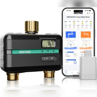 Temporizador Inteligente para Jardín con WiFi y Bluetooth, 2 Zonas, Control por App 🌿💧📱