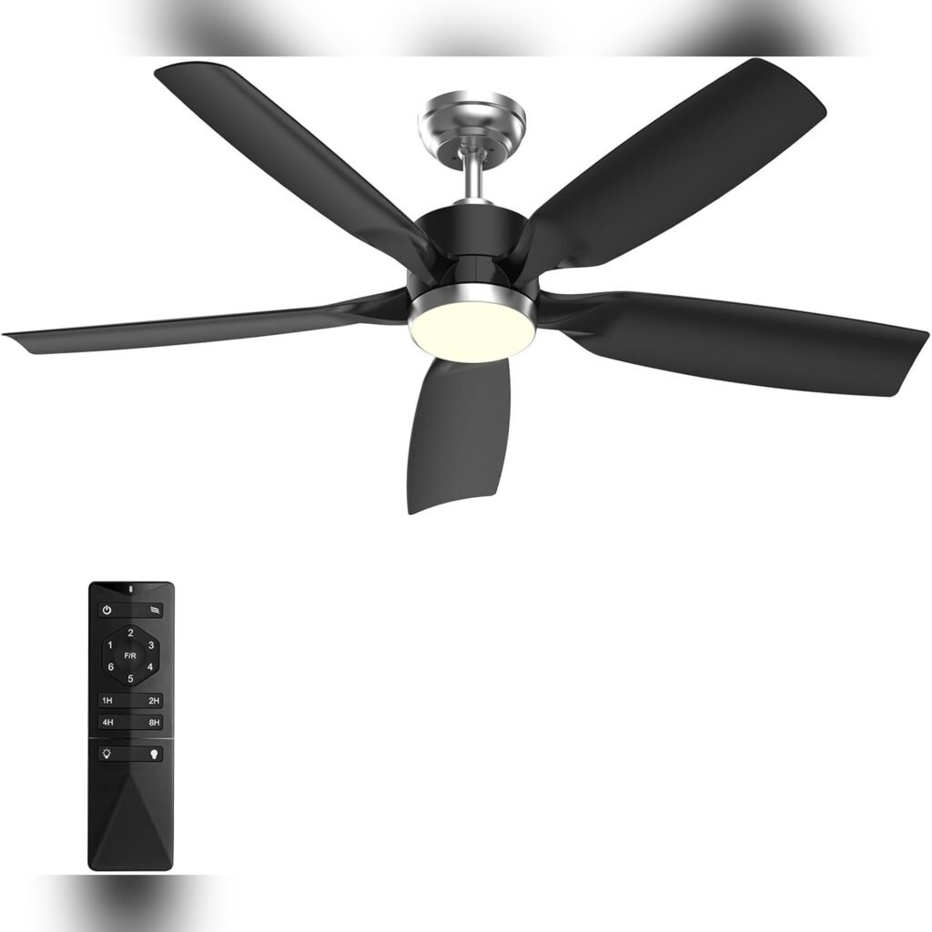 Ventilador de techo moderno 132 cm con luz LED, control remoto y motor reversible 🌬️💡