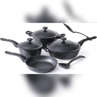Set de Cocina Antiadherente de 13 Piezas con Tapas y Utensilios – Nada se pega, compatible con todas las estufas 🍳🔥