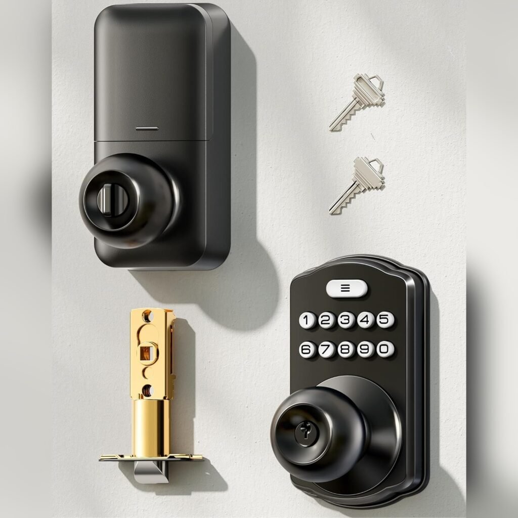 Cerradura Electrónica con Teclado y Perilla para Puerta – Entrada sin Llave y Código Temporal 🔒🚪