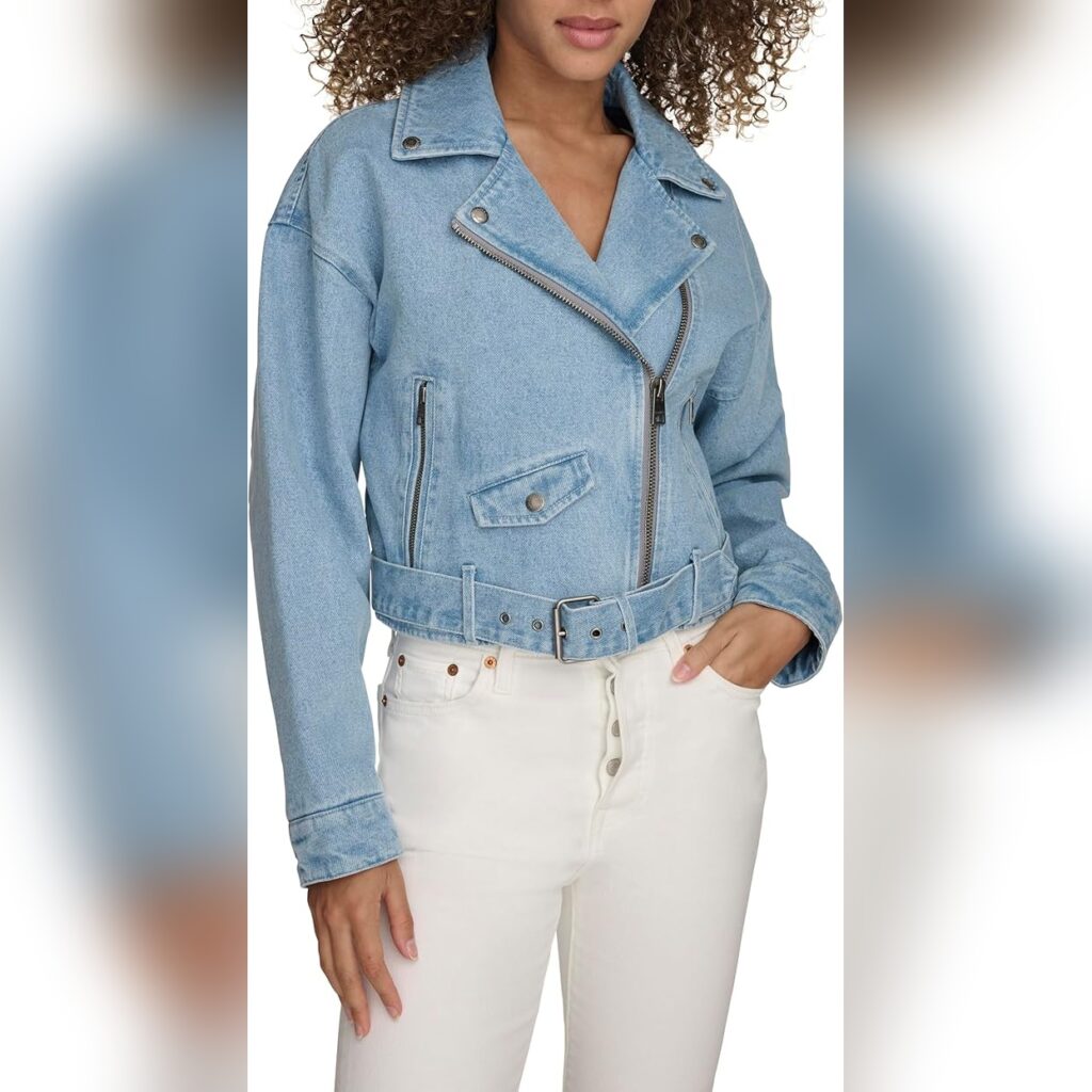 Chaqueta Corta de Mezclilla para Mujer con Estilo Moto 🧥✨