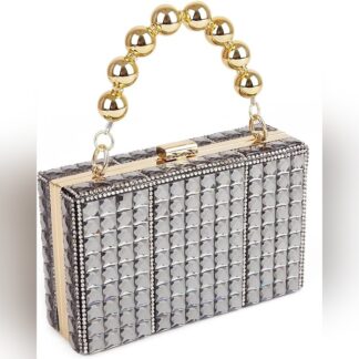 Bolso tipo clutch con cristales cúbico brillante para fiesta ✨👜