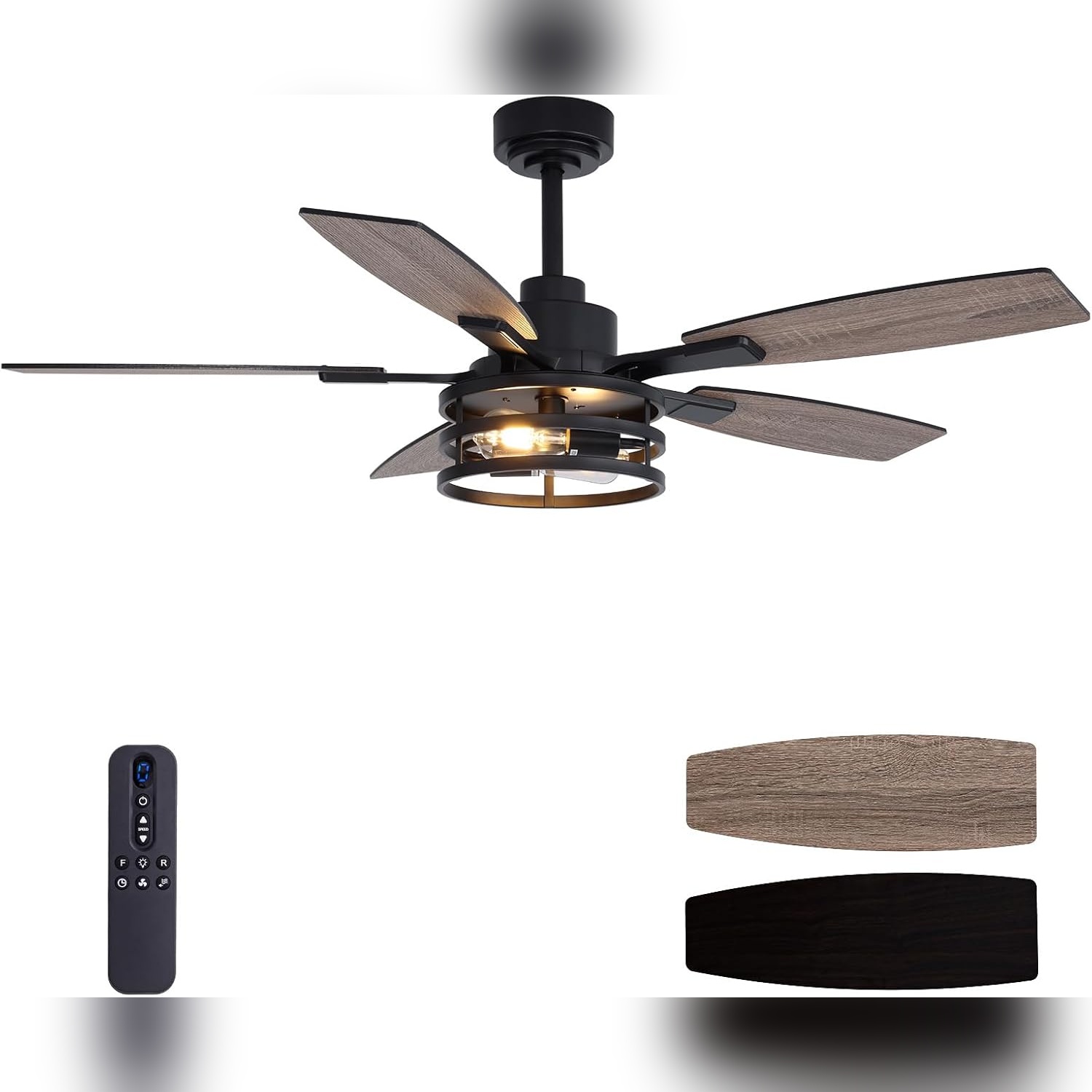 Ventilador de Techo 132 cm con Luz LED y Control Remoto para Interior y Exterior 🌀💡