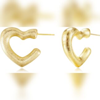 Aretes dorados Chapados en oro de 14 quilates con textura orgánica y diseño escultural ✨🌿