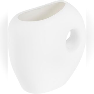 Florero blanco de cerámica estilo jarra con asa 🎨💐