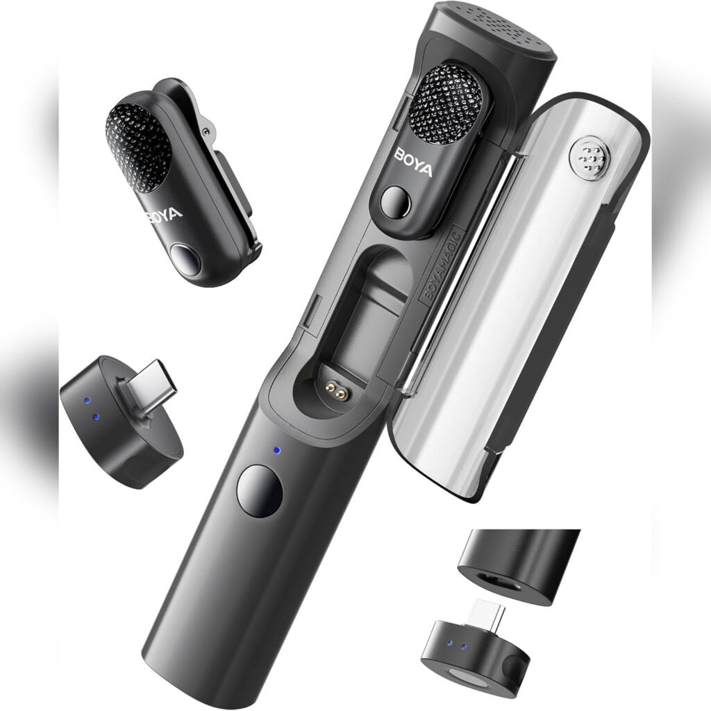 Micrófono inalámbrico lavalier 4-en-1 con reducción de ruido AI y batería de 30h 🎤⚡