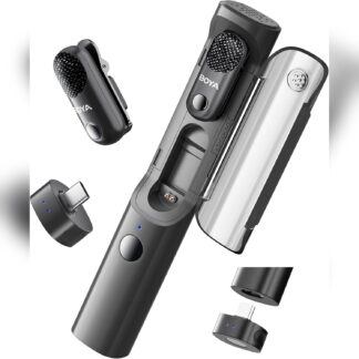 Micrófono inalámbrico lavalier 4-en-1 con reducción de ruido AI y batería de 30h 🎤⚡