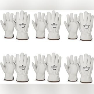 Guantes de cuero para trabajo pesado pack de 6 🧤