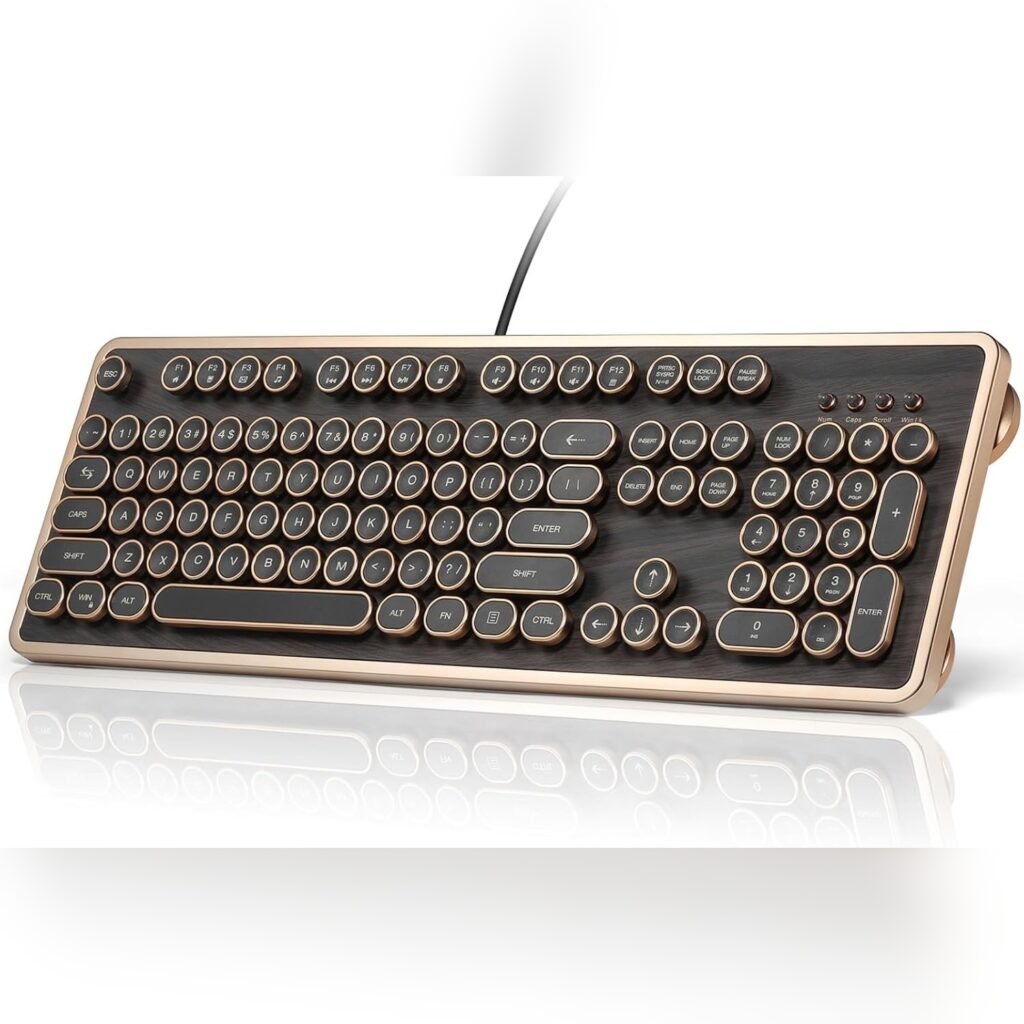 Teclado Mecánico Retro con Retroiluminación y Teclas Redondas 🌈⌨️