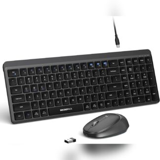 Combo inalámbrico de teclado y mouse con Bluetooth, silencioso y recargable 🔇🖱️⌨️