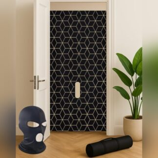 Cortina Portátil con Aro para Puerta 🚪🖤