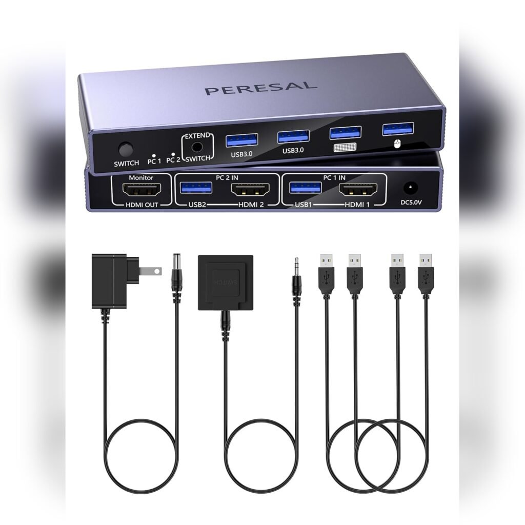 Switch KVM HDMI 8K para 2 Computadoras con 4 Puertos USB 3.0 ⚡🖥️