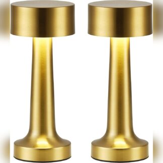 Lámparas LED doradas recargables (juego de 2) con brillo regulable y 3 colores ✨