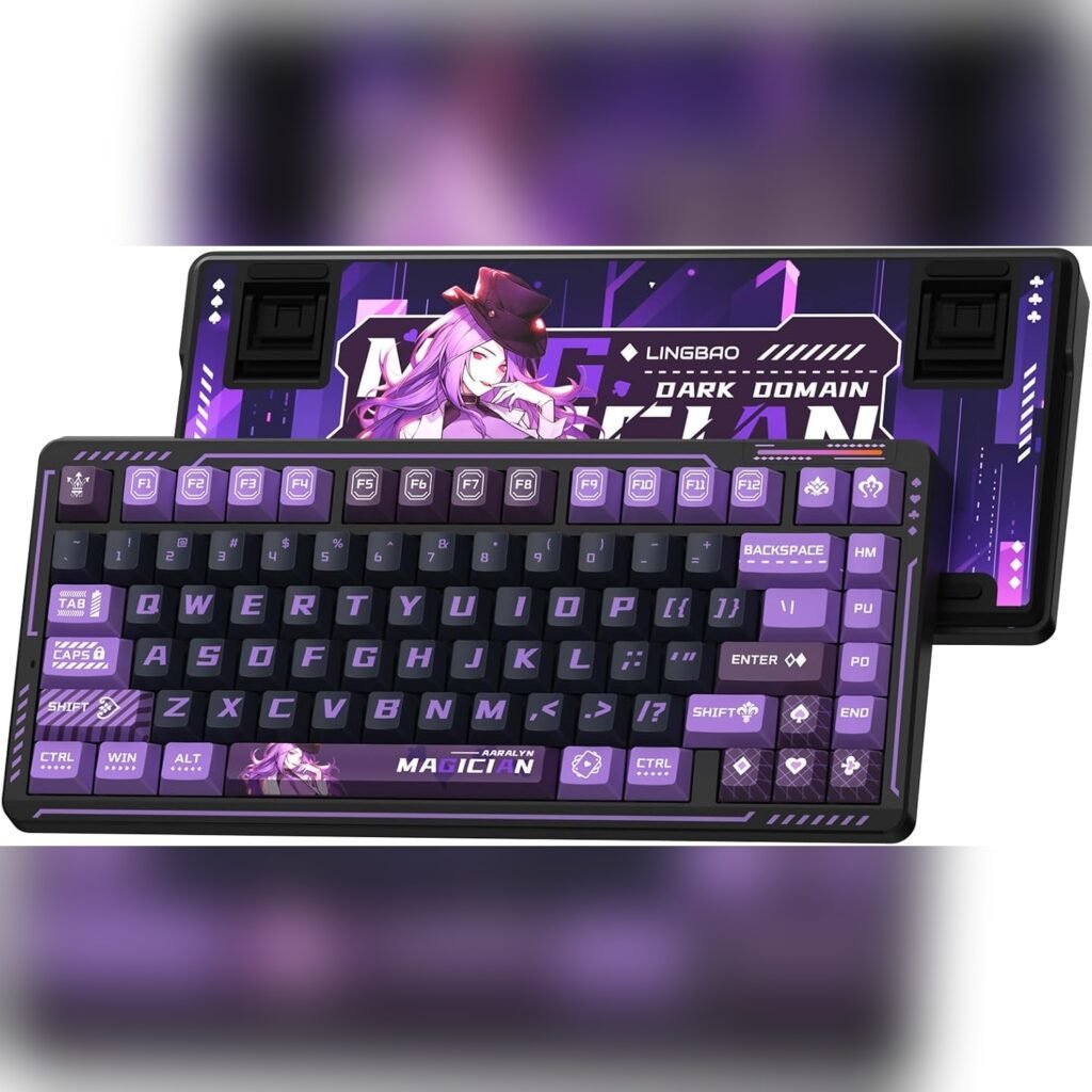 Teclado mecánico inalámbrico RGB 75% hot-swap con batería 10000mAh 💜