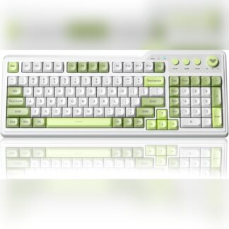 Teclado Inalámbrico RGB con Perilla Multimedia 🎮 Modo Triple y Teclas Silenciosas