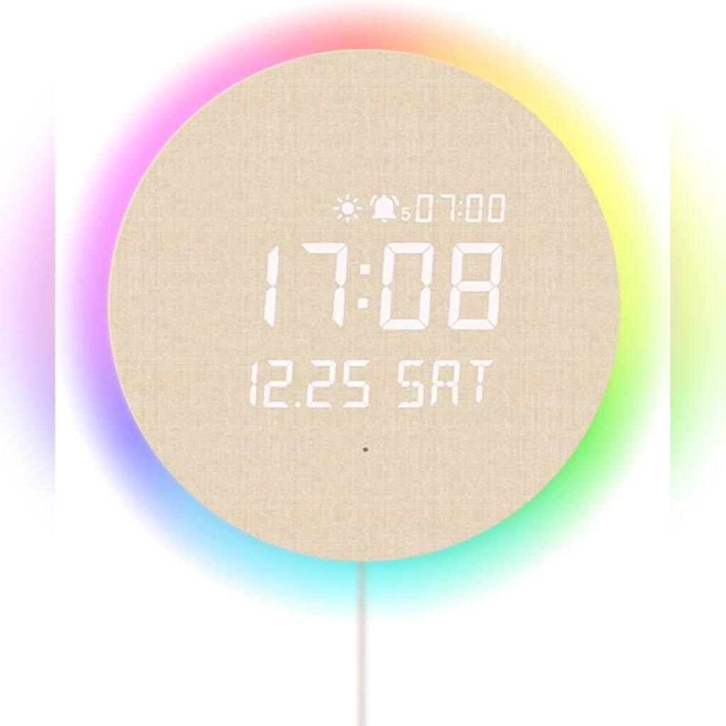 Reloj LED Aurora con luz nocturna y control remoto 🌙🌈