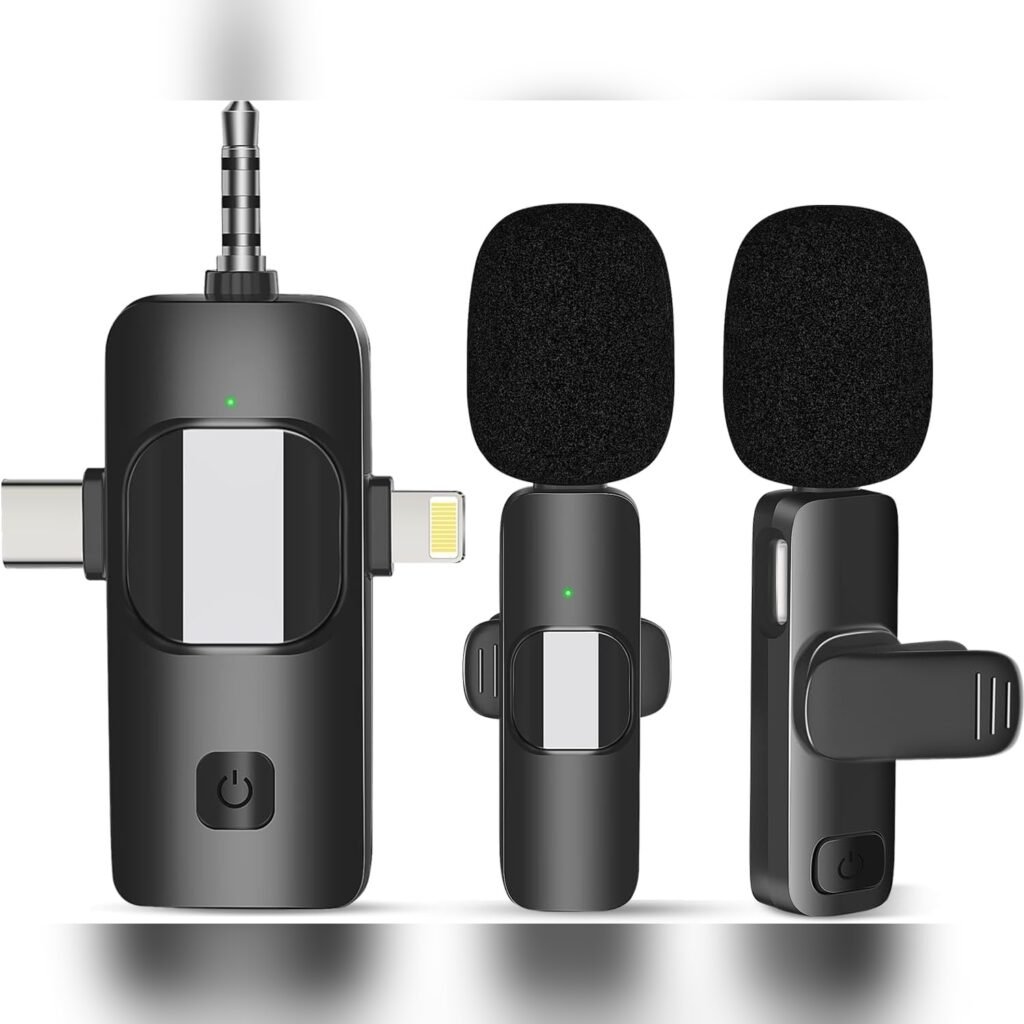 Micrófonos de Solapa Inalámbricos (2 Unidades) para iPhone, Android y Cámaras 🎙️📱🎥