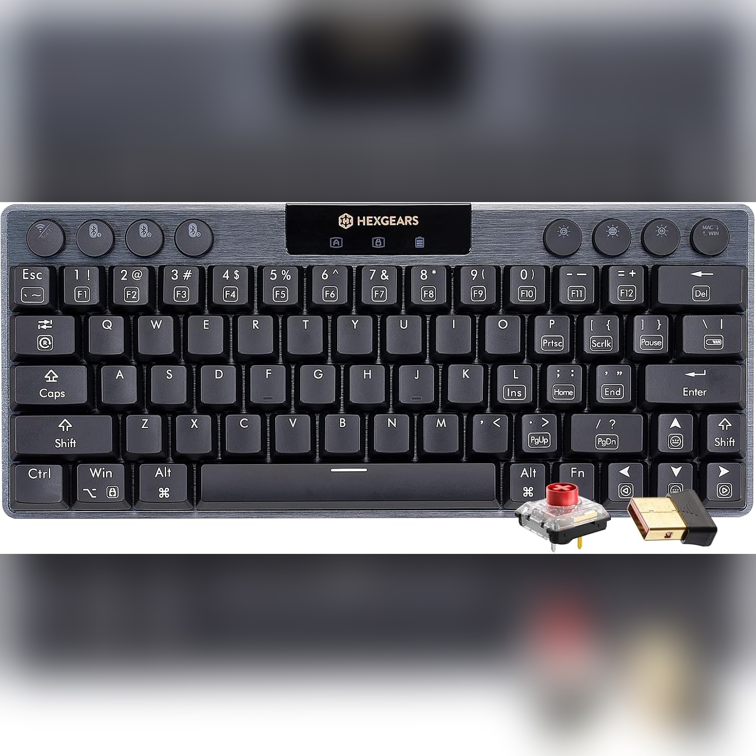 Teclado Mecánico Inalámbrico Hexgears A1 Bajo Perfil 60% RGB – Triple Conexión Bluetooth/2.4GHz/USB-C 💻⌨️🌈