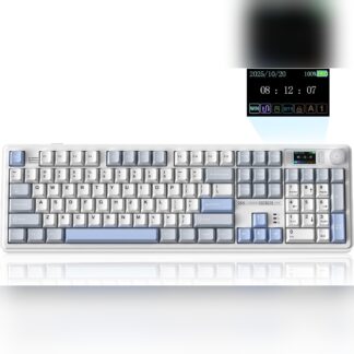 Teclado mecánico inalámbrico K108 Pro con pantalla y perilla RGB 🌈⌨️