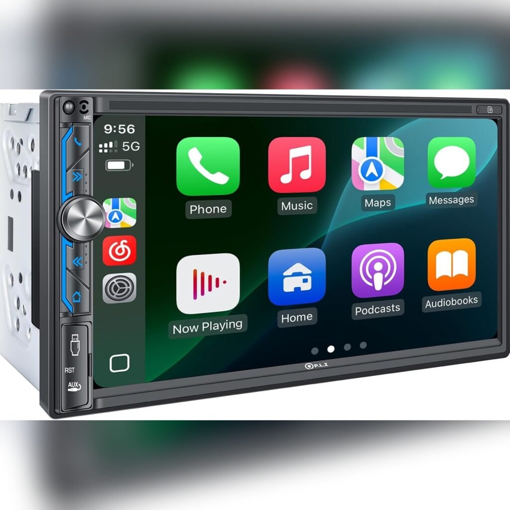 Radio doble DIN con CarPlay y Android Auto inalámbrico de 7 pulgadas con cámara de retroceso y control al volante 🚗🎶📱