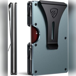 Tarjetero Metálico Minimalista RFID 🔒 con Clip para Billetes