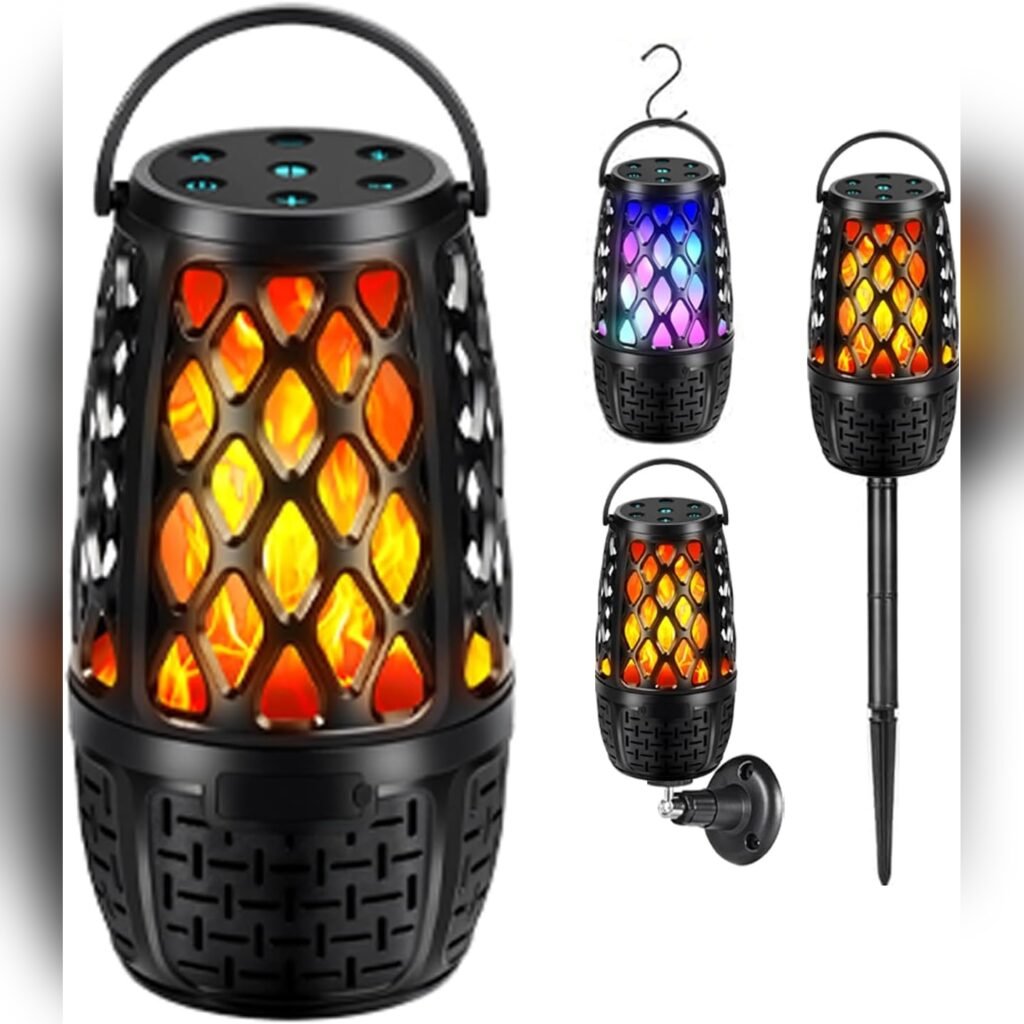 Bocina Bluetooth con Luz de Llama RGB e IPX6 – 360° Sonido y Party Sync 🔥🔊