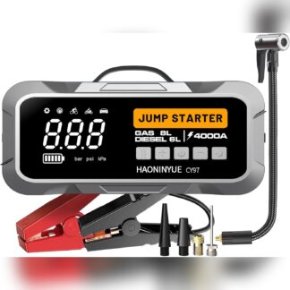 Arrancador portátil de batería con compresor y linterna LED 🚗🔋